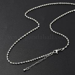 Collares de cadena de latón de Singapur para mujer&nbsp;NJEW-D302-36P