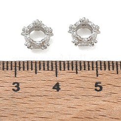 Perle di zirconi cubici trasparenti in micro pavè di ottone&nbsp;CU-CBA6E4E-06P