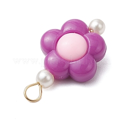 Двухцветные непрозрачные акриловые бусины с подвесками в виде штифтов с плоской головкой из нержавеющей стали 304&nbsp;PALLOY-JF03483-01