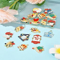 24 шт. 12 стиля подвески из сплава и эмали на тему Дня матери&nbsp;ENAM-FS0002-77