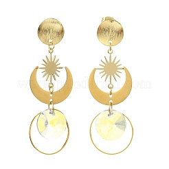 Pendientes colgantes de vidrio y acero inoxidable 304&nbsp;EJEW-JE07307