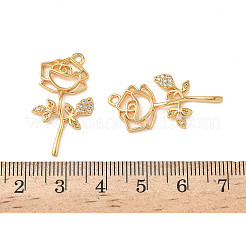 Латунные микропаве прозрачные подвески с фианитом&nbsp;KK-B160-35G