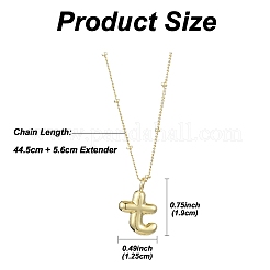 Collier avec pendentif en laiton avec lettre initiale 1 pièce&nbsp;NJEW-YW0001-24T