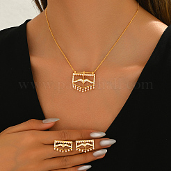 Комплекты серег и ожерелий из латуни с микропаве из кубического циркония для женщин&nbsp;VS2737-1