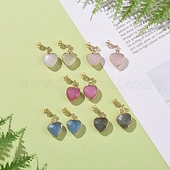 Boucles d'oreilles pendantes avec pierres précieuses en forme de cœur&nbsp;EJEW-JE05147