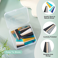 10шт 5 цвета подвески из смолы и дерева&nbsp;RESI-TA0004-50