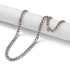 Ожерелья из кубинской цепи из нержавеющей стали 304 для мужчин&nbsp;NJEW-B117-01E-P