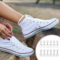 12 шт. 2 стиля подвески в виде сердца и звезды из сплава&nbsp;HJEW-DR00211