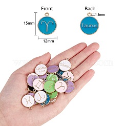 Подвески из эмали и сплава&nbsp;ENAM-SZ0001-12LG-RS