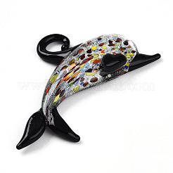 Handmade lamina d'argento lampwork grandi ciondoli&nbsp;LAMP-T023-13A