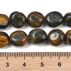 Brins de perles d'œil de tigre bleu jaune naturel teinté&nbsp;GG-CBA787B-A25