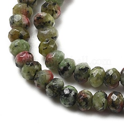 Chapelets de perles en rondelles en jade de Malaisie naturel teint&nbsp;G-E316-2x4mm-43