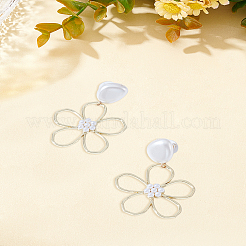 1 пара сережек-гвоздиков из сплава с цветочным узором&nbsp;EJEW-LP0007-092