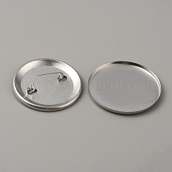 Pièces de boutons de badges plats ronds en fer&nbsp;DIY-WH0297-15D
