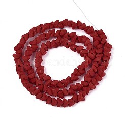 Brins de perles de verre opaques givrées&nbsp;GLAA-N017-4mm-15