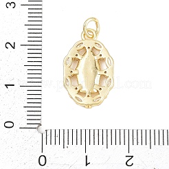 Religiöse Messinganhänger mit Mikropavé-Fassung aus klaren Zirkonia&nbsp;KK-D258-38G-06