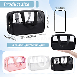 9 Stück Kosmetiktasche aus PVC mit Sichtfenster in 3 Farben&nbsp;AJEW-GW0001-14