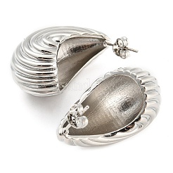 Серьги-гвоздики в форме ракушки с латунным покрытием стойки&nbsp;EJEW-K245-30P