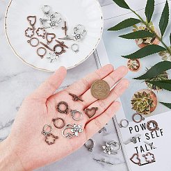 Сплавочные застежка тоггл тибетского стиля&nbsp;TIBE-PH0004-03