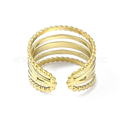 Anillo de puño abierto de acero inoxidable 304 con revestimiento iónico (IP)&nbsp;RJEW-L109-031G