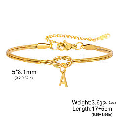 Braccialetti con ciondolo iniziale in acciaio inossidabile 304&nbsp;FS-WGD8E41-08