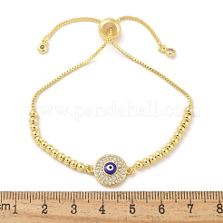 Латунные браслеты-слайдеры с микропаве из кубического циркония для женщин&nbsp;LS-BJEW-S158-08G-02