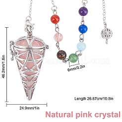 Natürliches Rosenquarz-Kegelpendel&nbsp;G-SC0002-22D