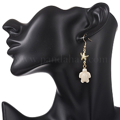 2 пара сережек-подвесок из нержавеющей стали и натуральной ракушки&nbsp;EJEW-JE06935