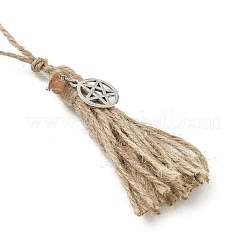 Украшения-подвески из джутового шнура и кисточек для Хэллоуина&nbsp;HJEW-JM04045