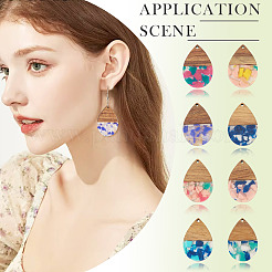 16 шт. подвески из 8-х цветов из смолы и ореха&nbsp;FIND-TA0006-39