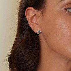 925 серебряный крест с серьгами-кольцами в форме сердца NW1329