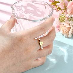 Anillos de dedo con perlas naturales de agua dulce y cuentas de acero inoxidable 304&nbsp;RJEW-FS00001-08