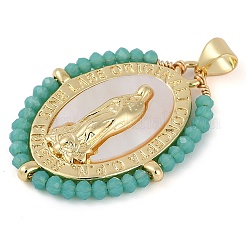 Pendentifs avec zircon cubiques à micro-pavés en laiton&nbsp;KK-U032-01G-D02