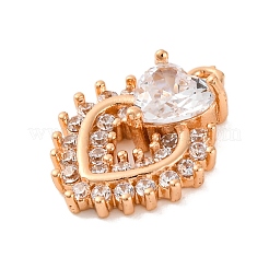 Латунные микропаве прозрачные подвески с фианитом&nbsp;KK-C076-17G