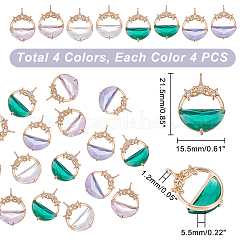 16шт 4 цвета стеклянные подвески&nbsp;GLAA-GA0001-32
