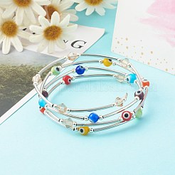Bracelet enroulé à fils à mémoire de forme en acier à 4 boucle&nbsp;BJEW-JB06457