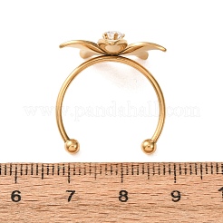 Anelli aperti con polsino in acciaio inossidabile 304 con micro pavé di zirconi cubici per donna&nbsp;SA-CBA8B85-14G