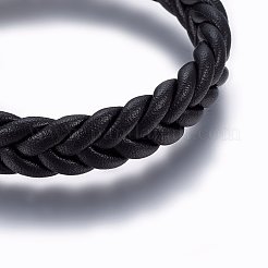 Pulseras de cordón trenzado de cuero&nbsp;BJEW-E345-14A-B