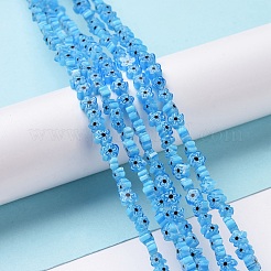 Millefiori a mano fili di perline di vetro&nbsp;LAMP-J035-4mm-71