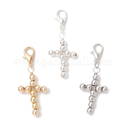 3 шт. 3 цвета латуни религиозный крест бисерные подвески украшения&nbsp;HJEW-JM03499