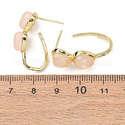 Pendientes de corazón con piedras mixtas naturales y sintéticas para San Valentín&nbsp;EJEW-T053-01G