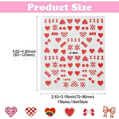 7 лист 7 стиля бумажные наклейки для дизайна ногтей на тему Дня святого Валентина&nbsp;DIY-CJ0002-86