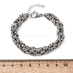 Armbänder aus byzantinischen Ketten aus Edelstahl 304 für Damen&nbsp;BJEW-P399-01B-P
