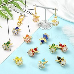 20pcs pendentifs en verre à facettes 10 couleurs&nbsp;PALLOY-SZ00011