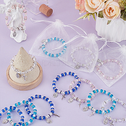 9 шт. 4 стильных браслета из сплава с овалом и крестом и подвеской в виде Иисуса&nbsp;BJEW-GO0001-35