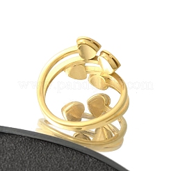 Anillo de acero inoxidable 304 con forma de corazón texturizado para mujer&nbsp;RJEW-L126-04B-G