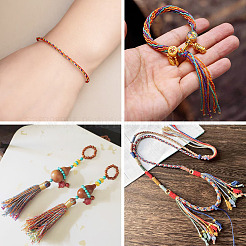 2 rollo de cordón trenzado de nailon decorativo multicolor&nbsp;NWIR-TADJ0001-04A