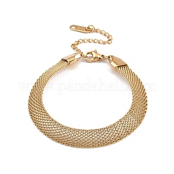 Браслеты из нержавеющей стали 304 с сетчатыми цепочками для женщин&nbsp;LS-BJEW-G759-05G