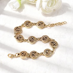 Браслеты-цепочки из нержавеющей стали 304 с изображением созвездий.&nbsp;BJEW-I239-01G-07