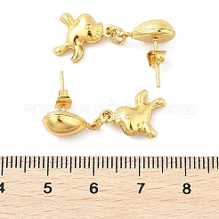 Ohrstecker aus 304 Edelstahl mit Fischmotiv&nbsp;EJEW-A125-51G